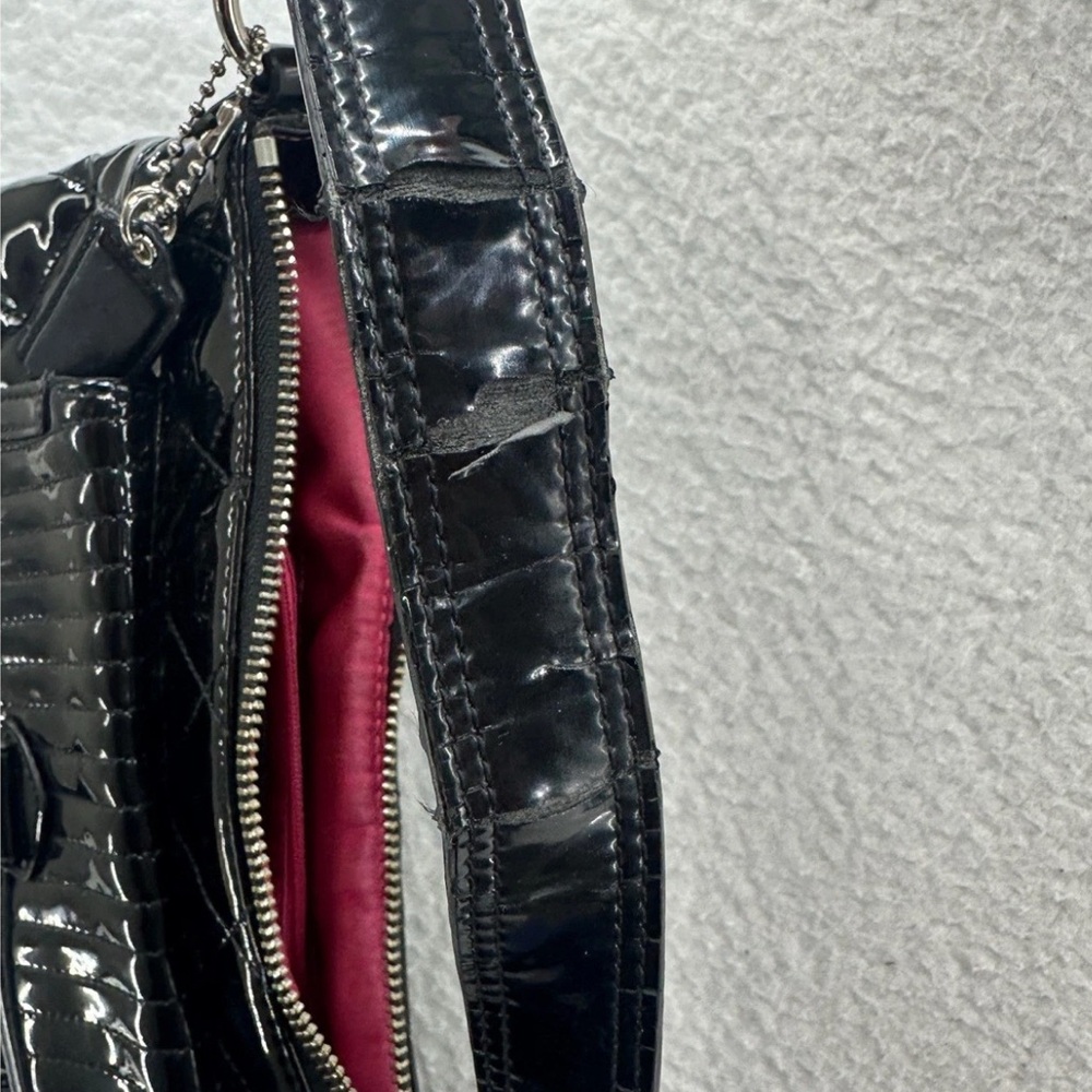 Coach liquid Gloss Black Poppy Quilted Shoulder Bag - Picture 11 of 11